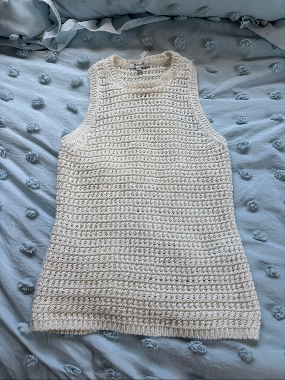 Madewell Cream Crochet Knit Tank